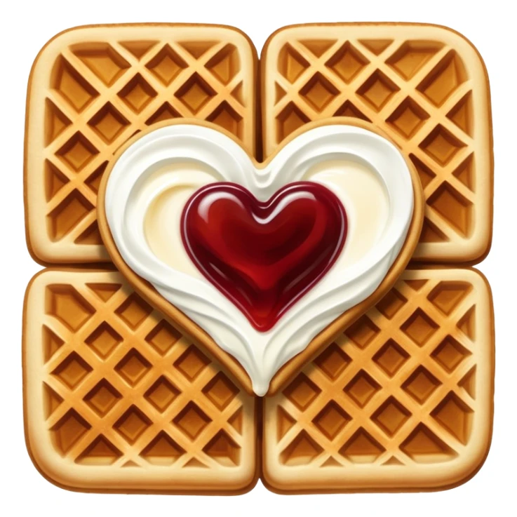 norwegian heart waffles with sour cream and jam sticker