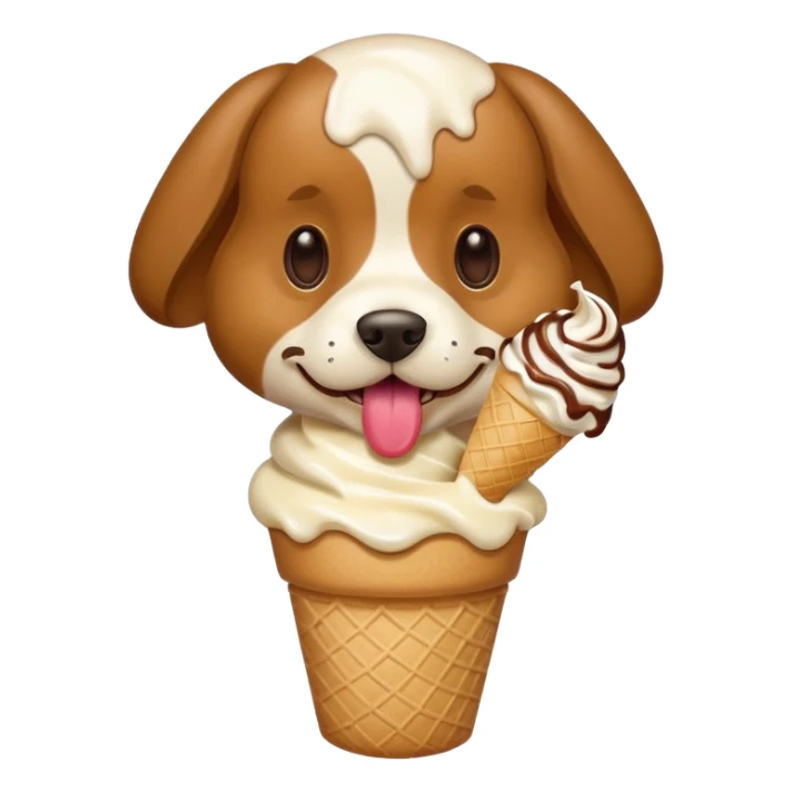 Dog eating ice cream sticker