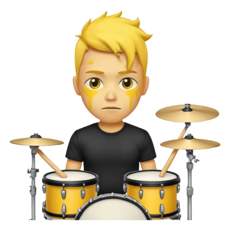 drummer with yellow skin at drum kit sticker