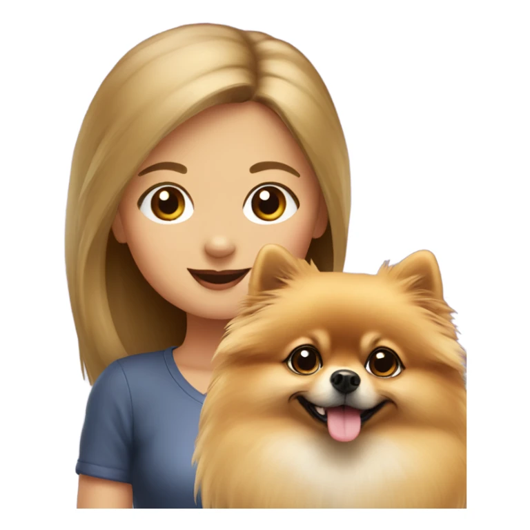 pomeranian with girl sticker