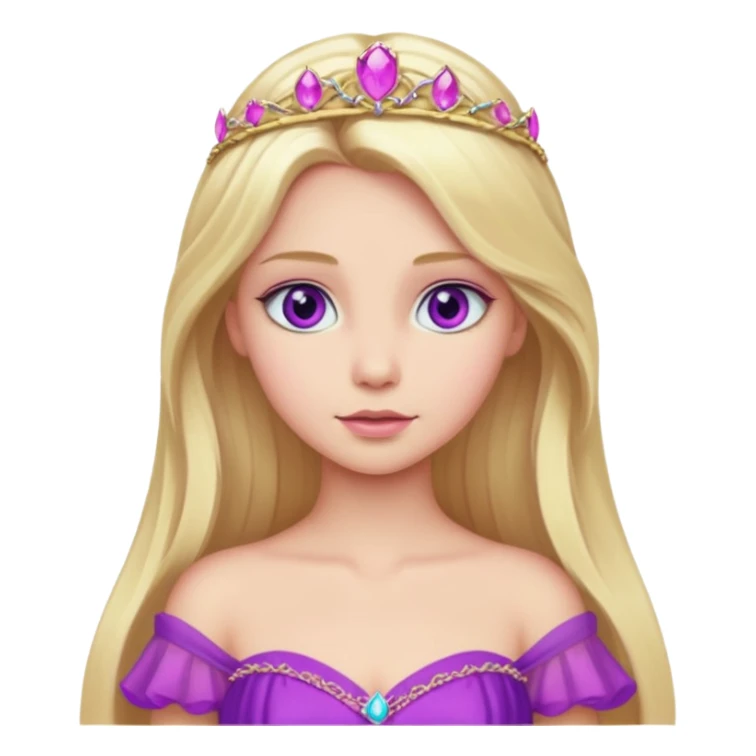 Aurora with long blonde hair, violet eyes, pink outfit sticker