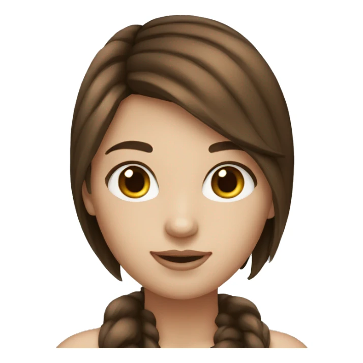 brown hair girl white skin sticker