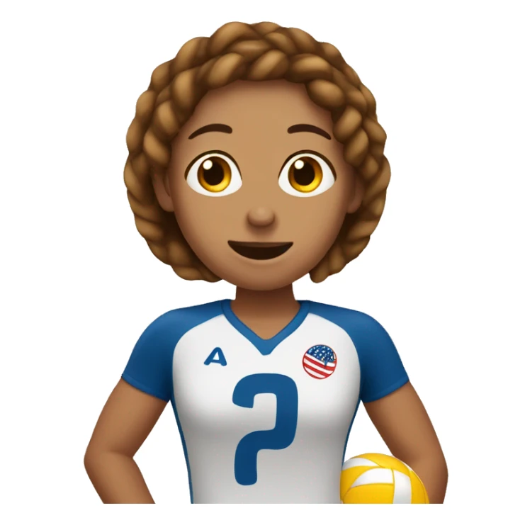 Volleyball player eating pretzel brown hair sticker