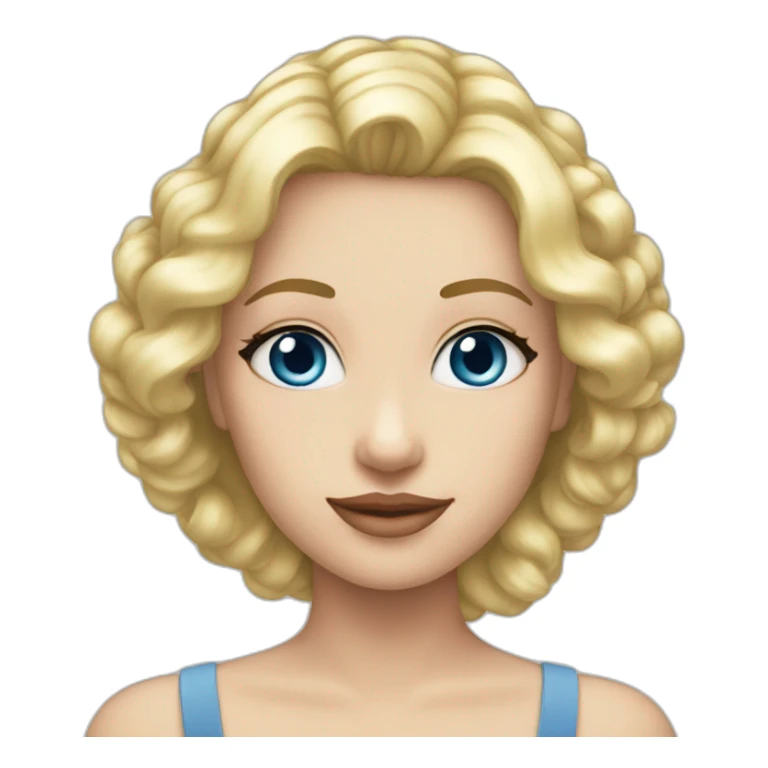 Queen Heart blond blue eyes sticker