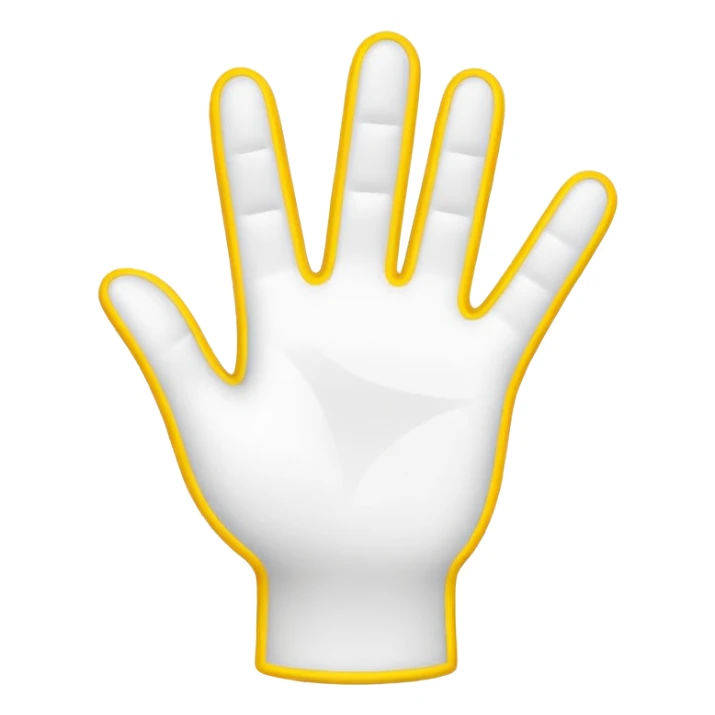 Graphic: 👋 Waving hand icon (white with yellow outline).
Animation: Hand waves back and forth.
Background: Transparent. sticker