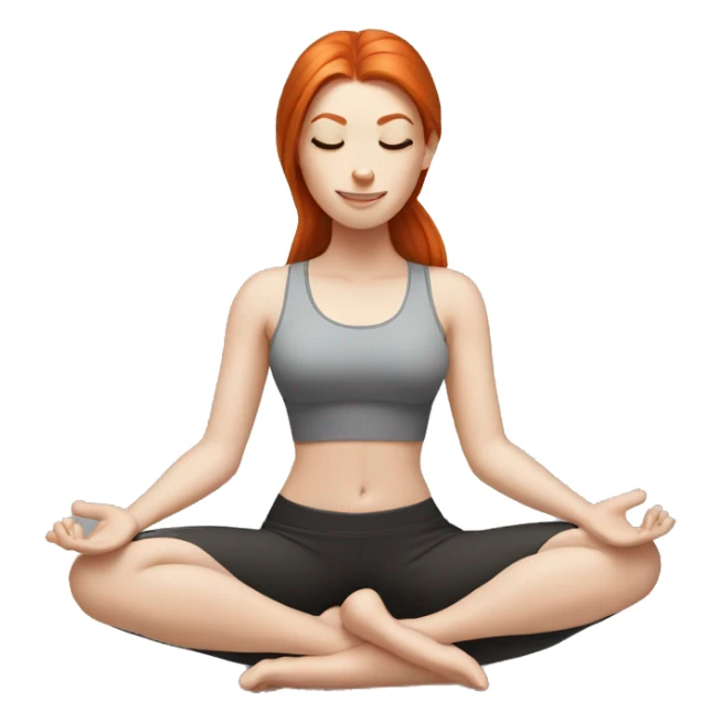 White girl redhead in a yoga position  sticker
