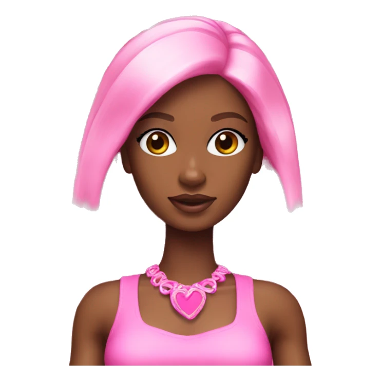 a black barbie wearing pink sticker