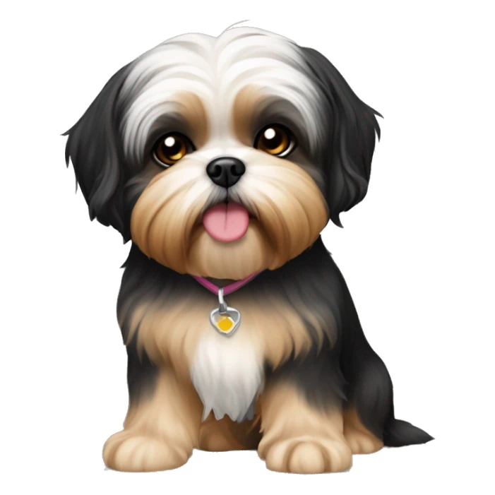 black and tan shih tzu maltese mix sticker