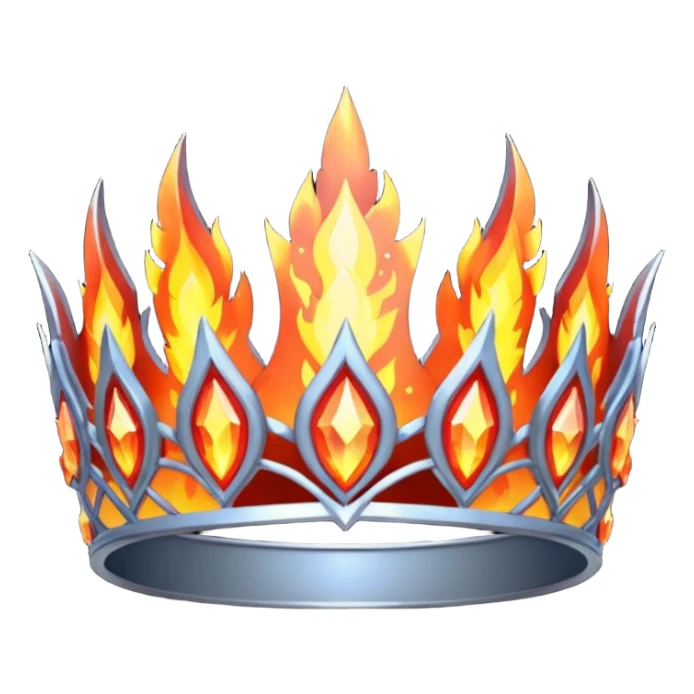 fantasy magic tiara of fire and ash low poly sticker