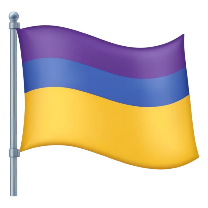 Bandera color azul amarillo morado y verde, seccionada en 4 sticker