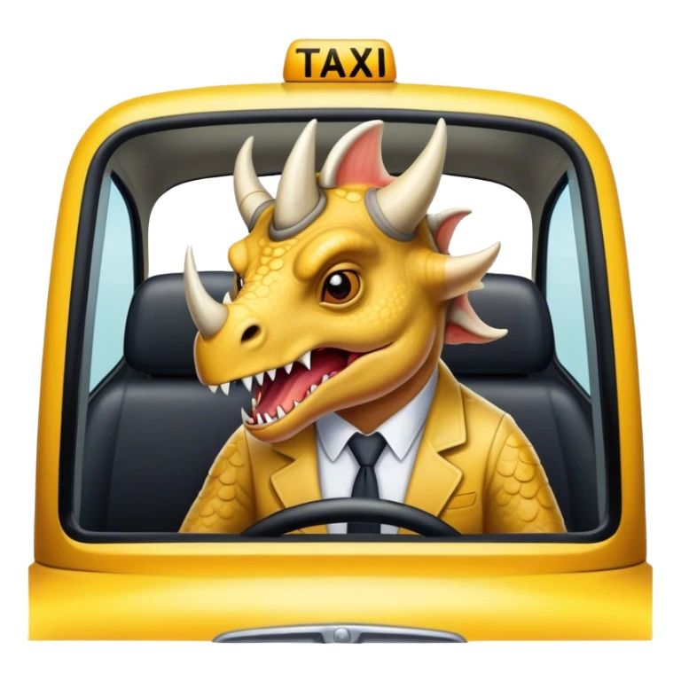 angry office triceratops in a taxi sticker