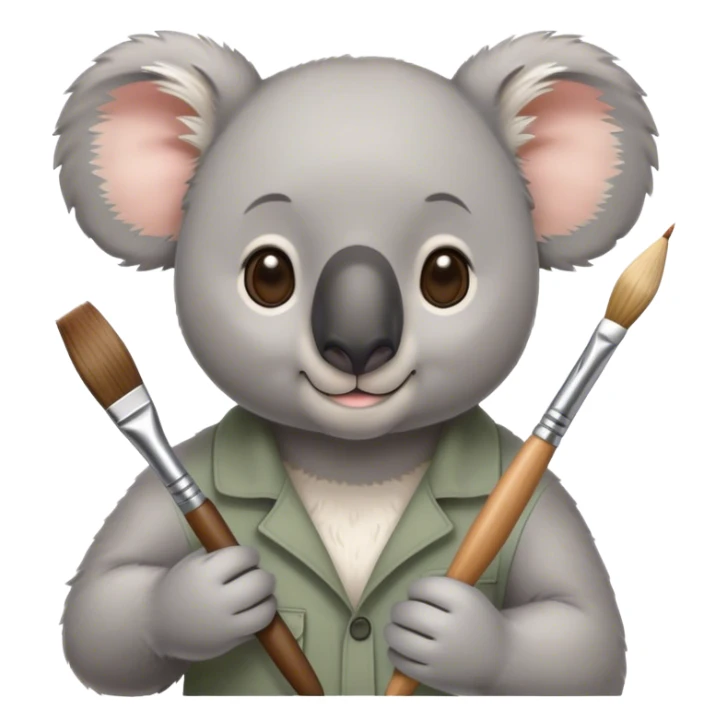 Koala artist with paintbrush in France sticker