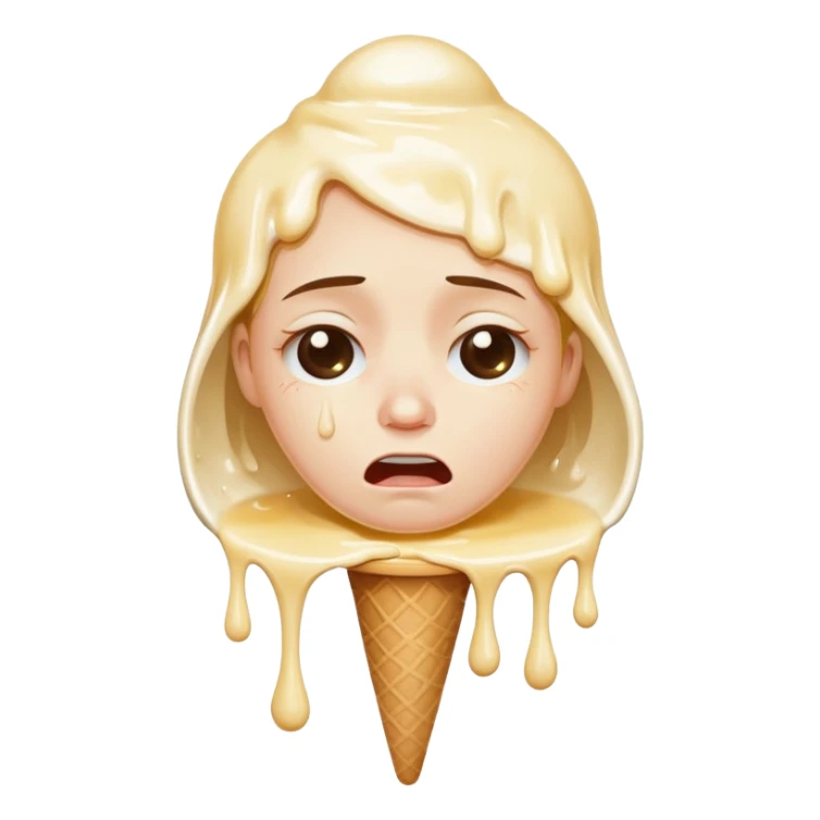 A person with 15 IQ crying over an ice cream sticker
