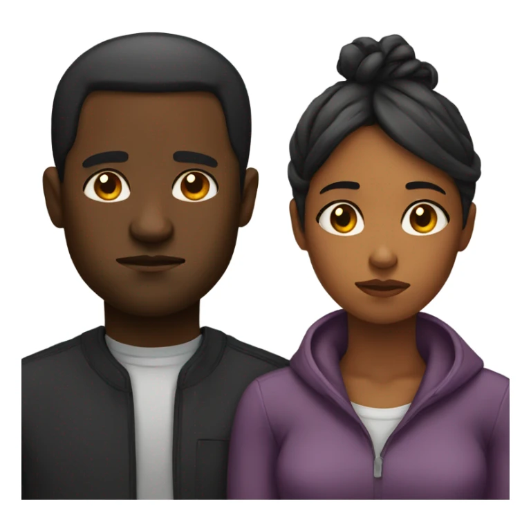 sad black man and woman sticker