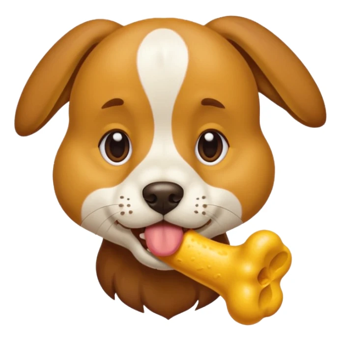 A dog licking on a yellow bone  sticker