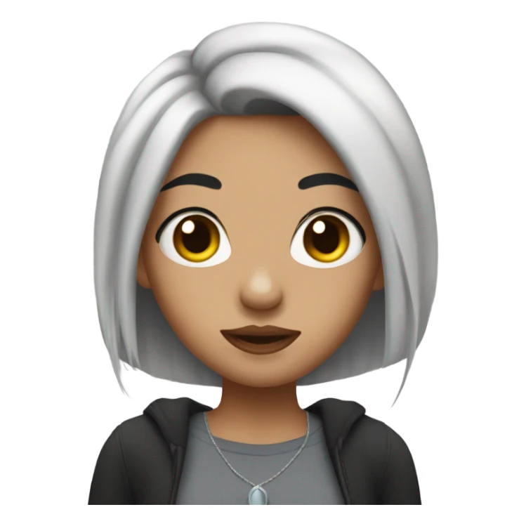 Girl with black hair and septum piercing  sticker