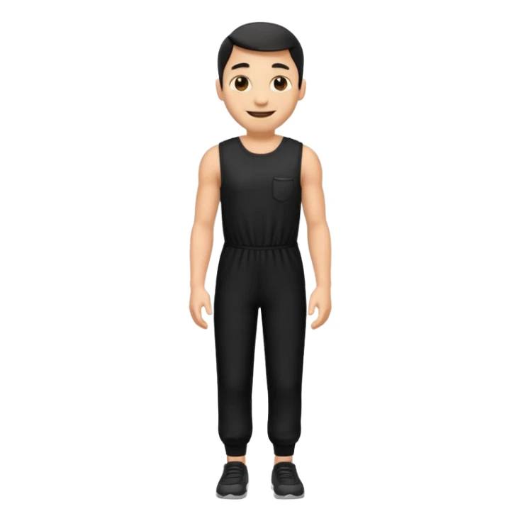 create an emoji, sleeveless fitted black jumpsuit sticker