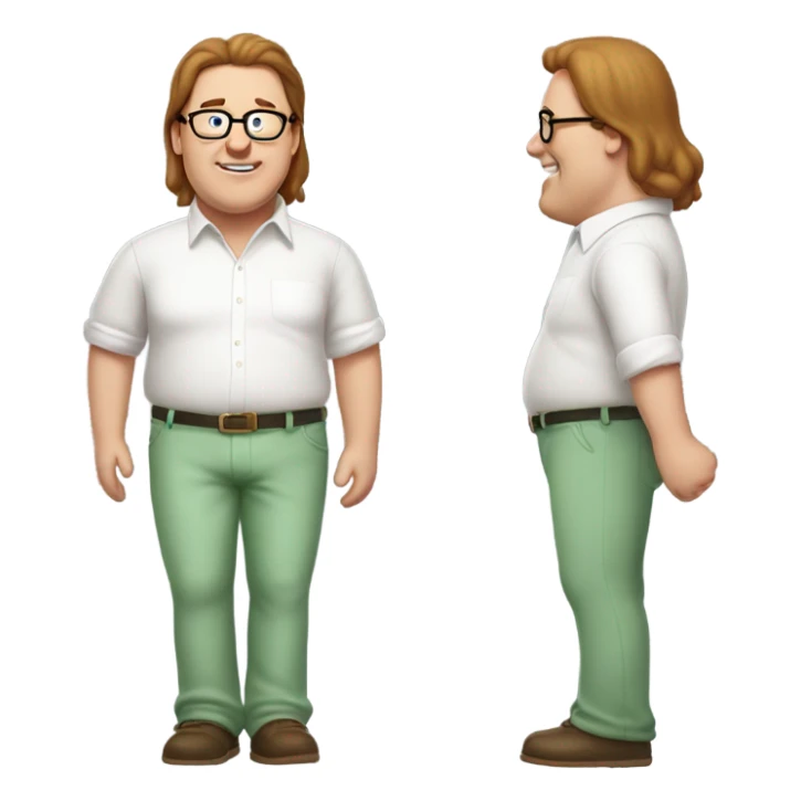 Peter griffin with long hair sticker