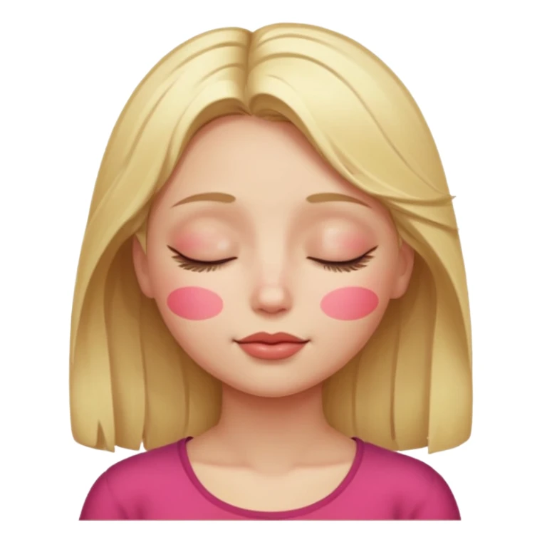 closed eyes blonde girl sticker