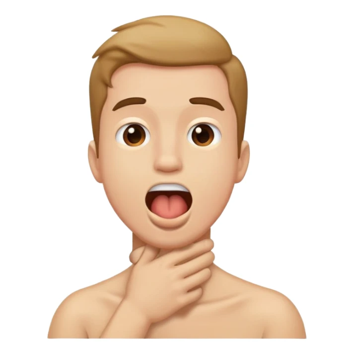 Guy holding his neck with mouth open sticker