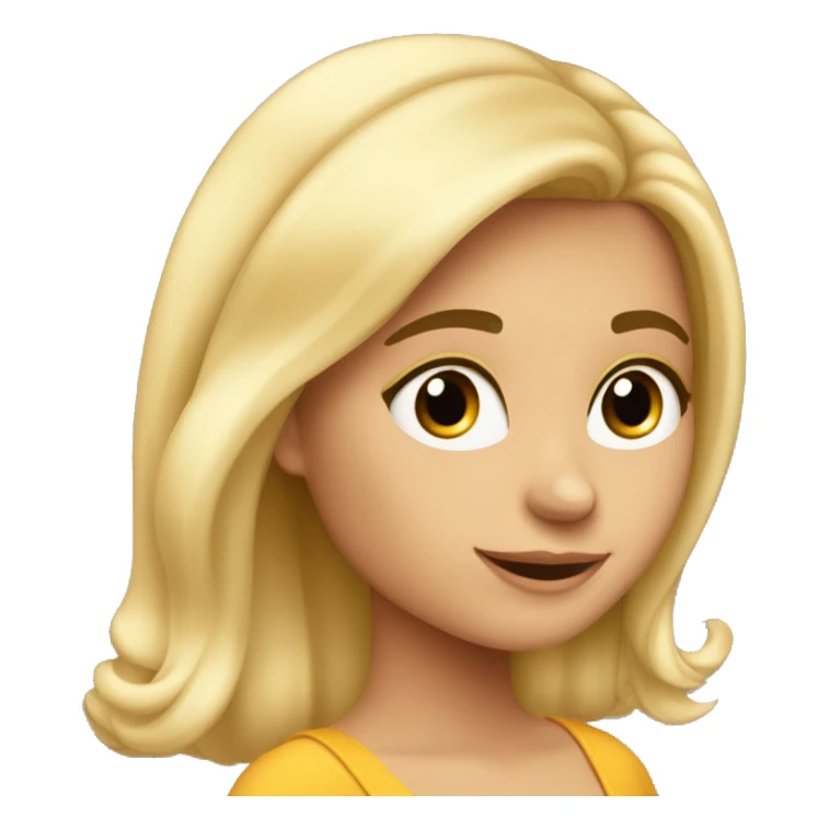 Una chica rubia con el pelo largo ondulado leyendo tranquilamente  sticker