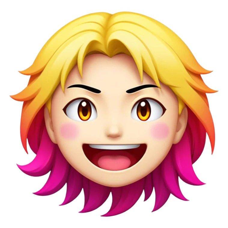 Cinematic Realistic Manga Comics Emoji, depicted as a dynamic stylized illustration inspired by Japanese manga art with bold lines and expressive characters, rendered with vibrant textures and energetic colorful lighting that captures its iconic style. sticker