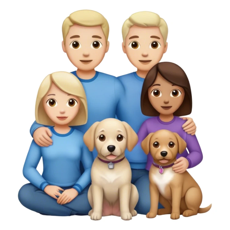 Family and their dog sticker