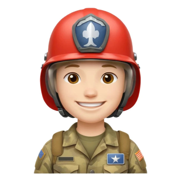 make a brave US soldier with white and natural skin like a human sticker