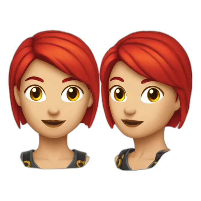 female-pirate-red-short-haircut-hook-hand sticker
