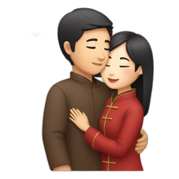 Chinese couple kissing sticker