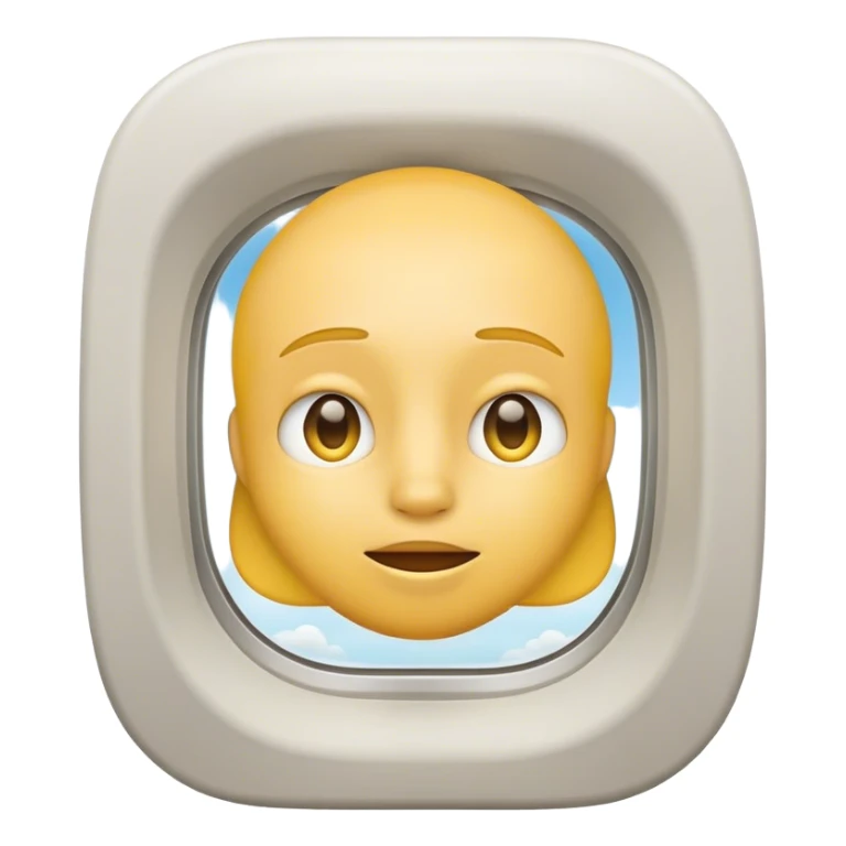Emoji mirando por la ventana de un avíon  sticker