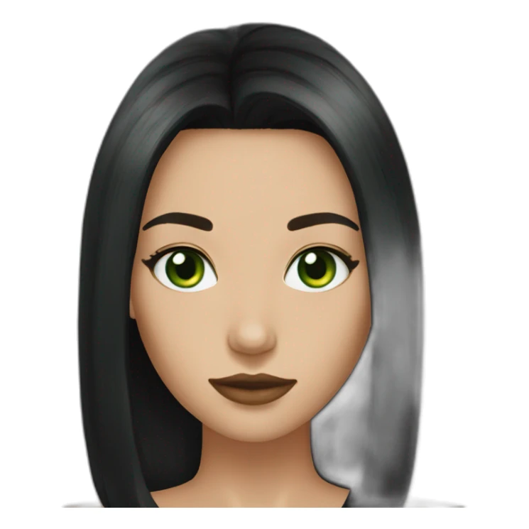 Tia Green eyes black Hair sticker