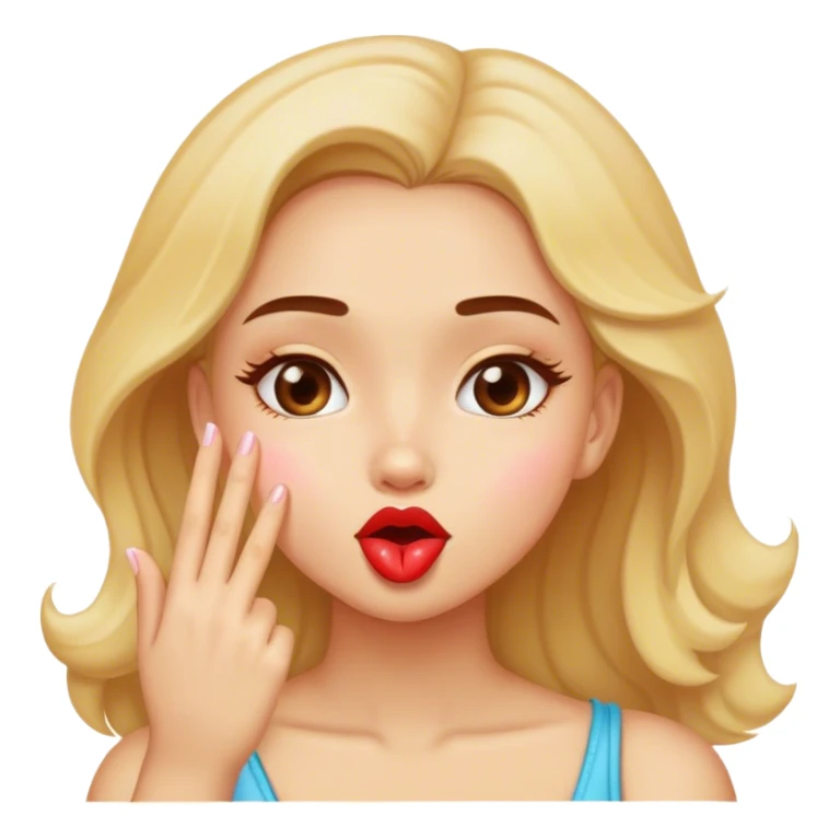 girl throwing a kiss sticker