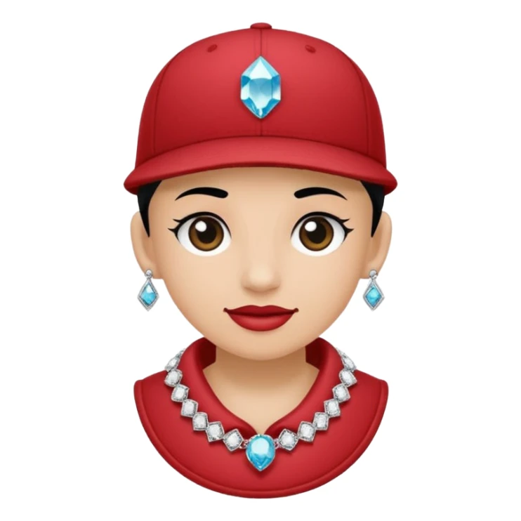 🥷🏻 crea un emojin de como el que está ay pero con gorra marca adida y un collar de diamantes ponle tatuaje en la cara y en la boca ponle brazos sticker