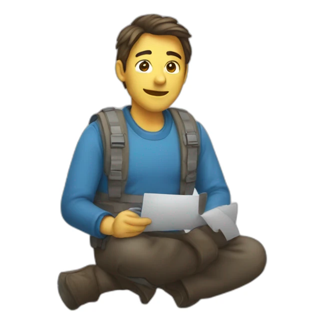 Un homme en costume qui regarde sa sticker