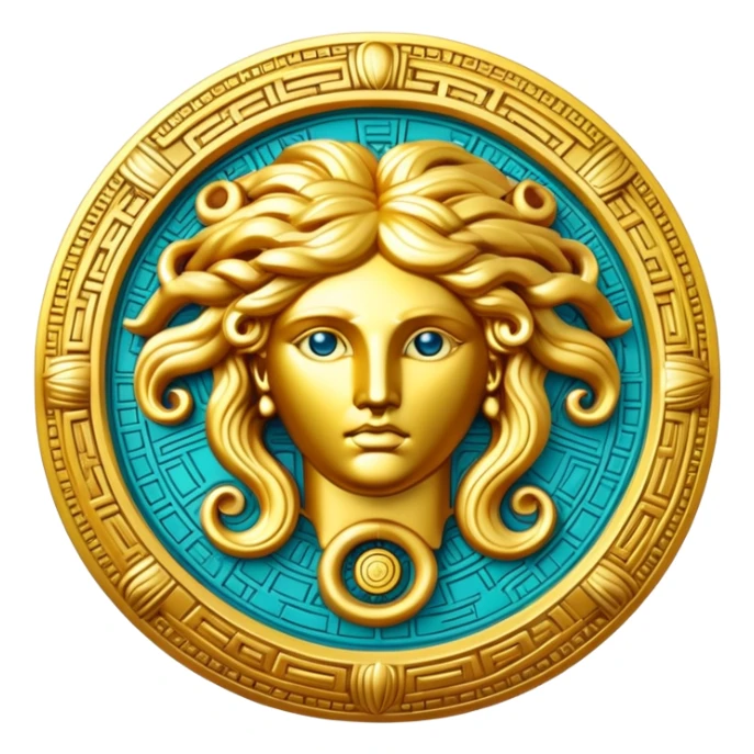 golden medallion versace medusa sticker
