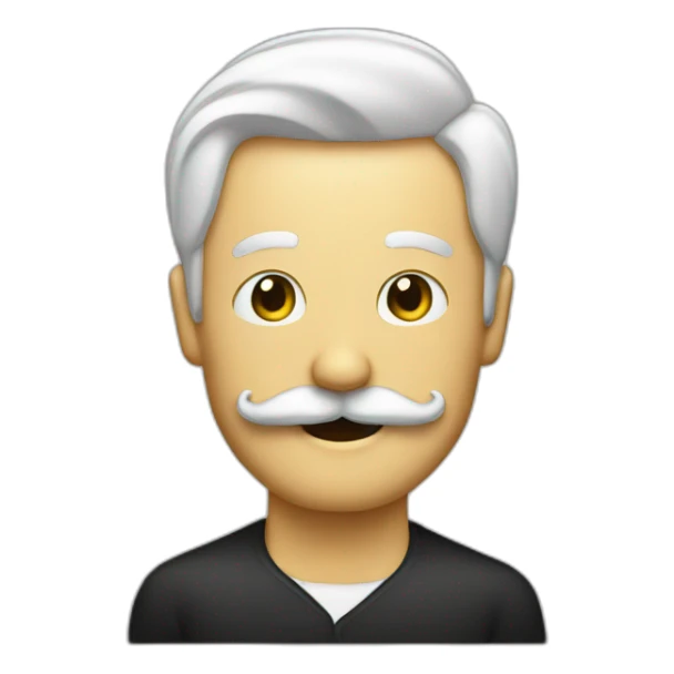 homme blanc avec une moustache noir de forme rectangulair sticker