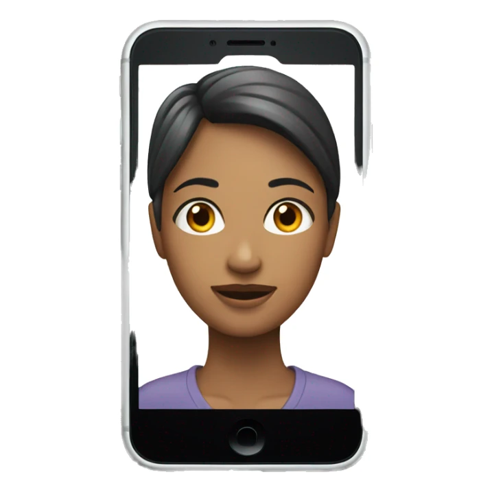 iPhone with a woman on the screen sticker