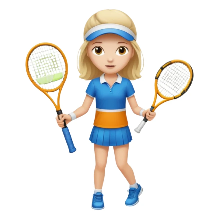 white young girl playing tennis sticker