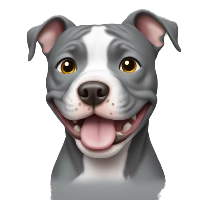 Happy gray girl pitbull sticker