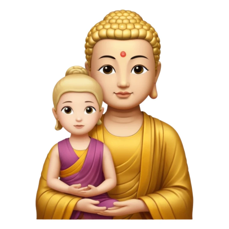 Buddha with a small girl  sticker