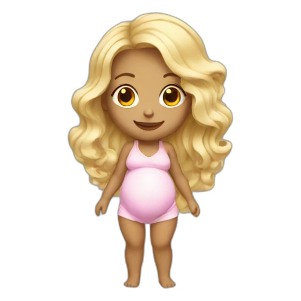 adorable pregnant blond full body women with beach-wave-hair sticker