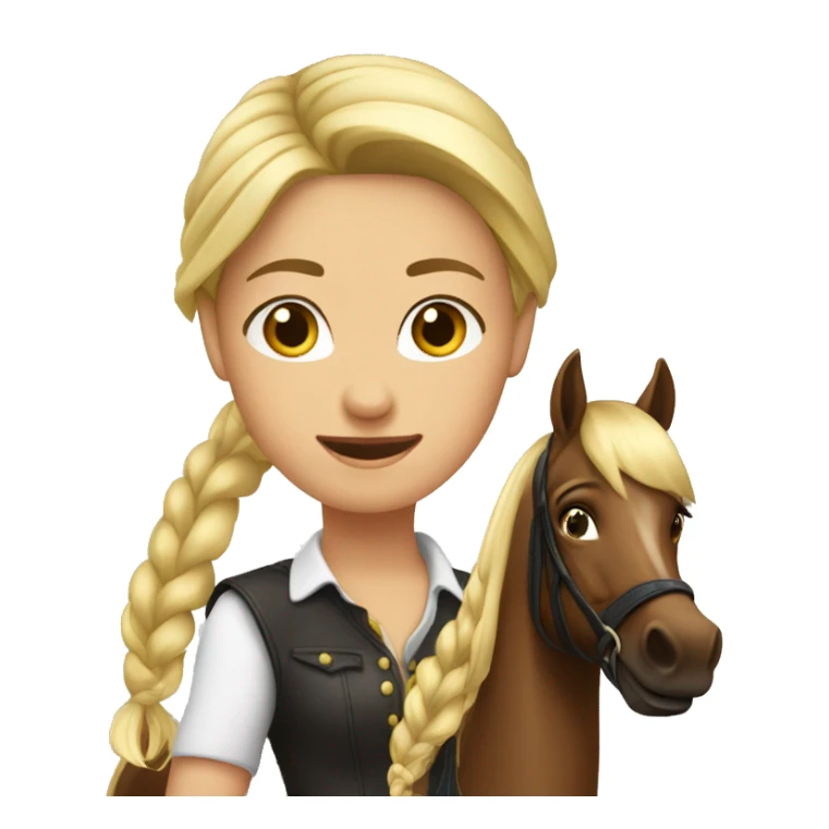 Blonde girl with braid on horseback dark bay arabian sticker