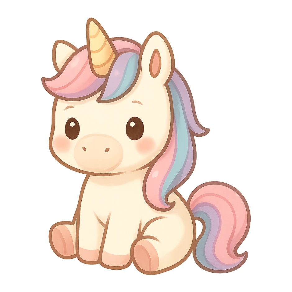 unicorn, chibi stickers style sticker
