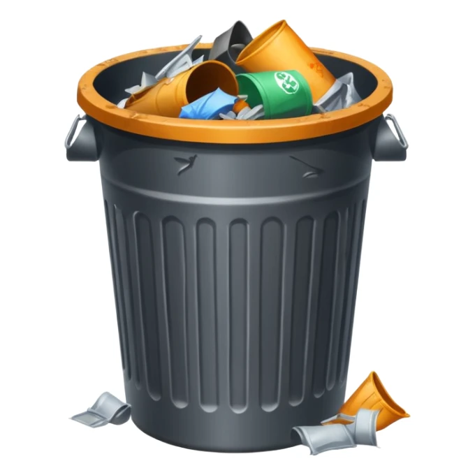 a trash can in a public place sticker