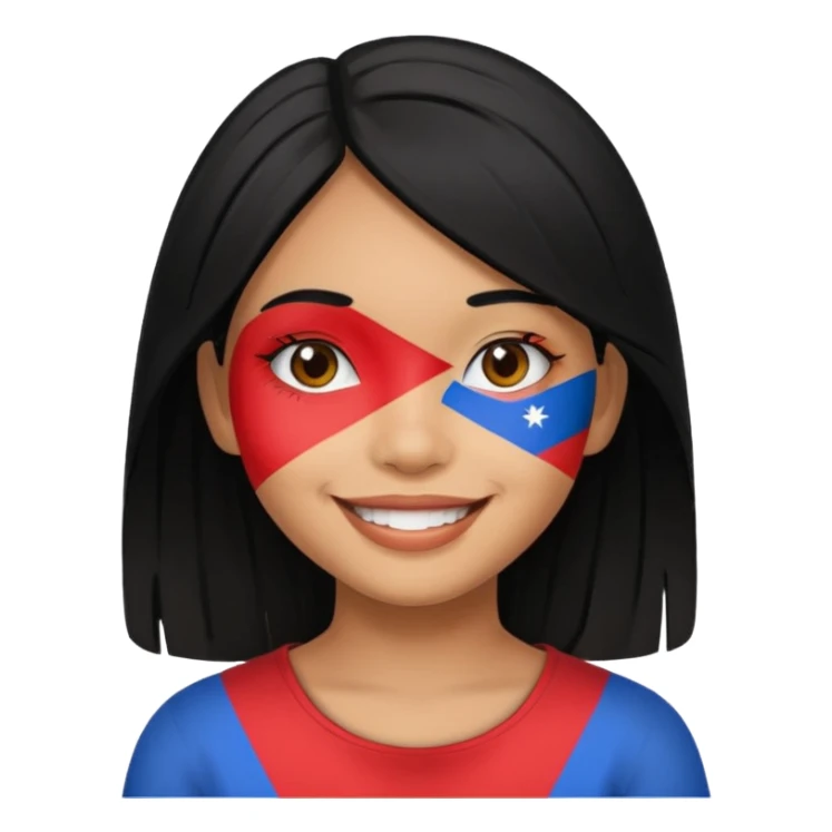 girl with black hair smile with Filipino colors sticker