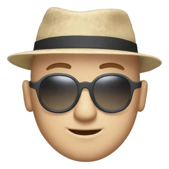 Bald white guy with Australian hat and sunglasses sticker