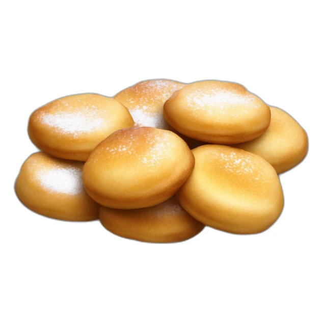 white plate of dutch poffertjes with butter sticker