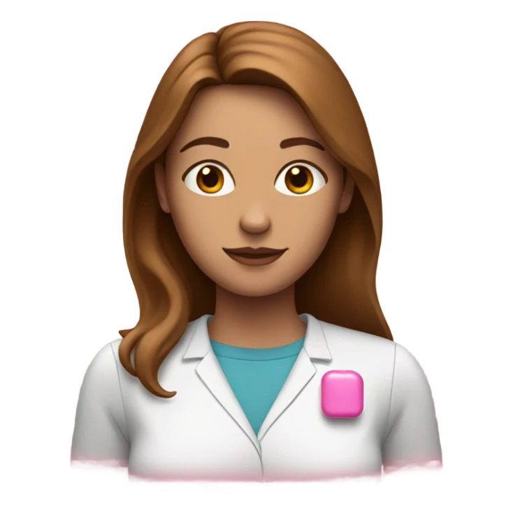 white woman with brown hair and pink pills  sticker