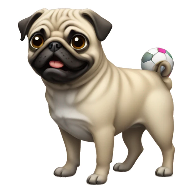 Pug with ball  sticker
